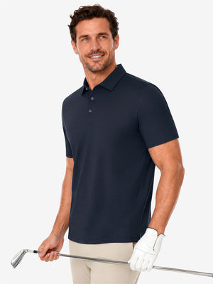 Nylon Blend Casual Jacquard Polo Shirts
