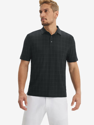Performance Reflective Checked Collar Golf Shirt