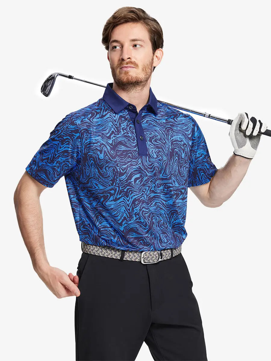 Performance Quick Dry Print Golf Polos MAELREG | Performance Golf Apparel