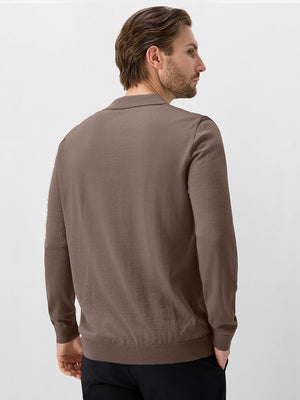 Pure Merino Wool Knit Sweater Polo Shirts