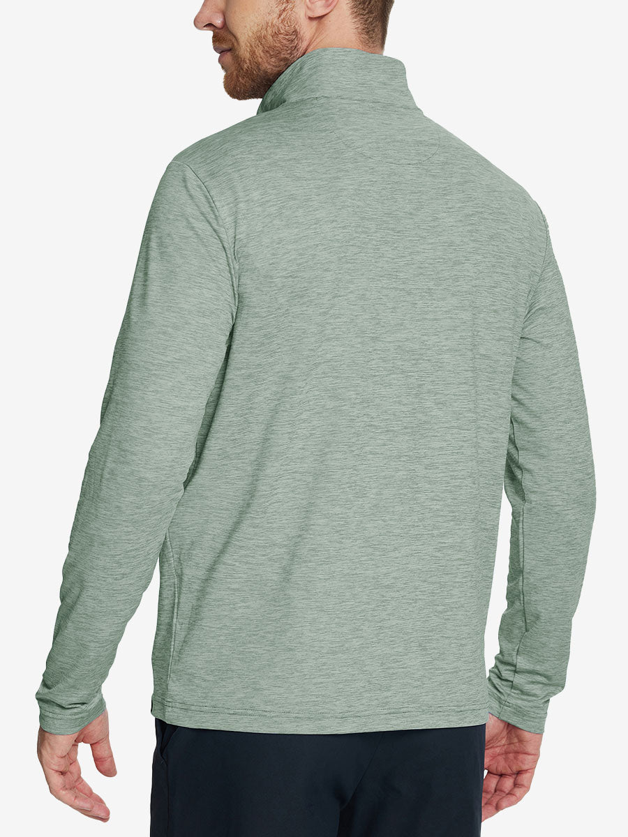 Heather Pinstripe Brushed Dry Fit Quarter Zip Pullover