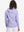 Back upper view of model in women's lightweight hoodies pullover, showing relaxed fit in lavender.