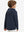 Back upper view of youth long sleeve hoodied with kangaroo pocket in navy, showing fit and shoulders.