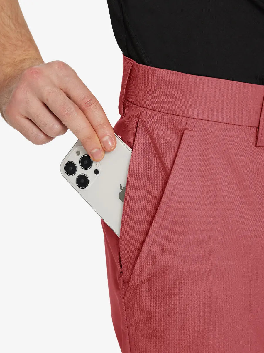 CRANBERRY Water Resistant Everyday Pants detail shot of iPhone in side pocket