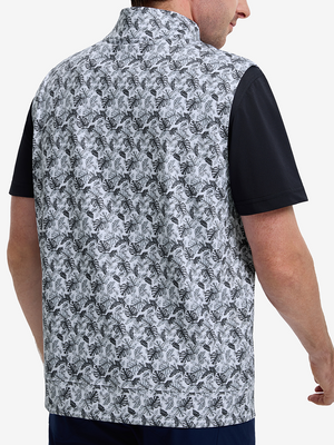 Full Print Quarter Zip Sleeveless Vest Pullover