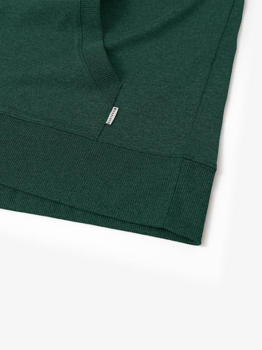 Hem detail of the Brick Heather Athletic Golf Hoodie, highlighting clean stitching and neat design.