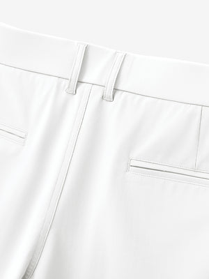 Back waistband of Quick Dry Casual Shorts in White, two belt loops neatly stitched.