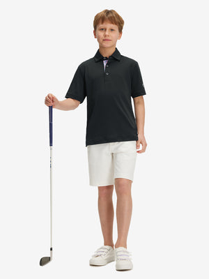 Boys Quick Dry Fit Athletic Solid Polo Shirts