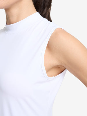 Women's Moisture-Wicking Mock Neck Sleeveless Golf Tops