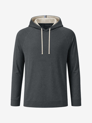 3d digital rendering of the garment, heather midlayer golf hoodies in black heather