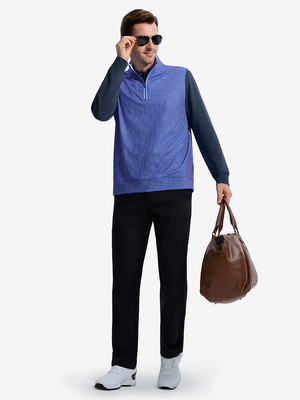 Full Print Quarter Zip Sleeveless Vest Pullover