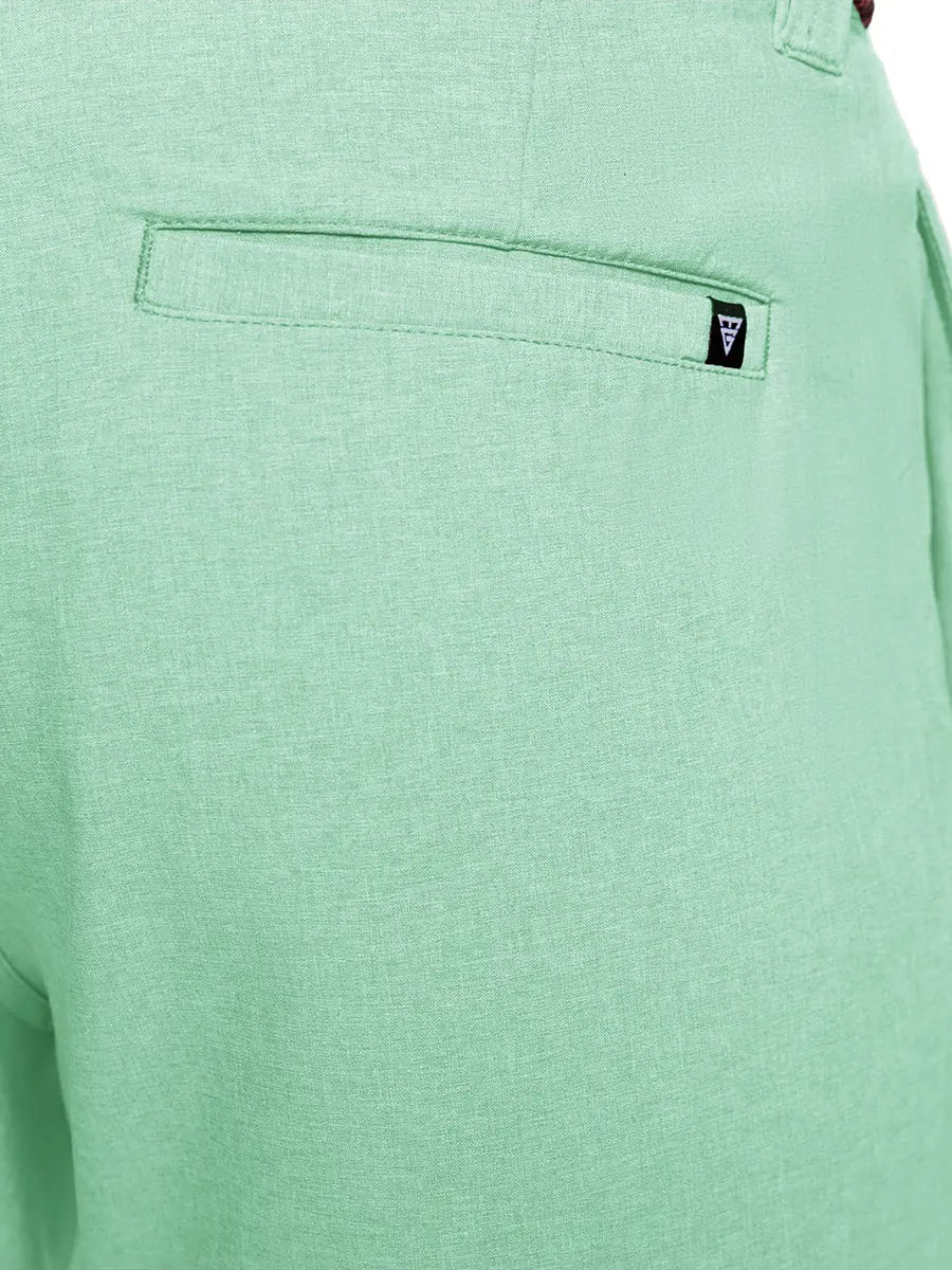 MINT GREEN 7 Inch Heather Performance Golf Shorts close-up of back right pocket detail