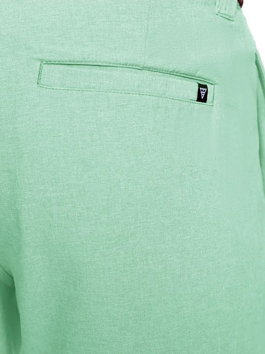 MINT GREEN 7 Inch Heather Performance Golf Shorts close-up of back right pocket detail