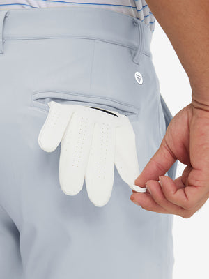 Ankle zip detail ofGolf Lightweight Fleece Lined Dress Pants in misty grey