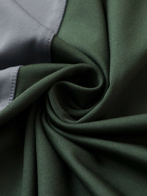Texture close-up of Moisture wicking color block polo shirts with soft feel and olive green detail