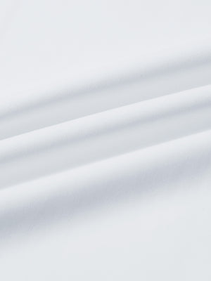 Close-up fabric detail of lightweight golf quarter zip pullover, smooth texture and breathable feel in white