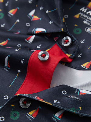 Youth Print Stretch Lightweight Polo Shirts