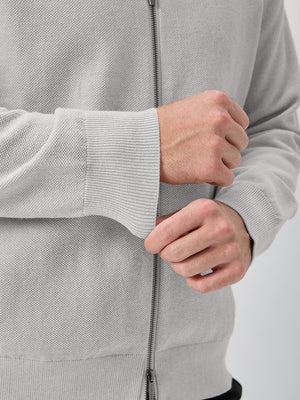 Wool Full Zip Sweater Bomber Jackets