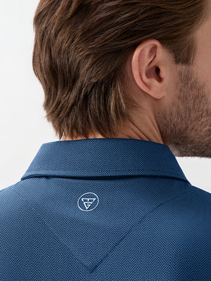 Moisture Wicking Long Sleeve Herringbone Polo Shirts