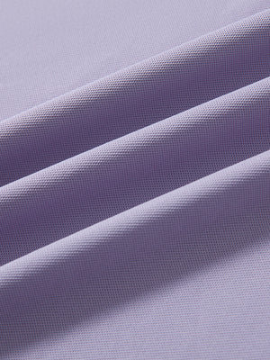 Close-up of lavender everyday classic solid polo fabric texture.