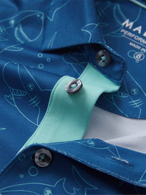 Youth Print Stretch Lightweight Polo Shirts