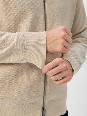 Wool Full Zip Sweater Bomber Jackets