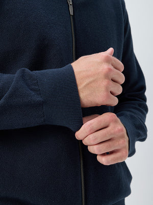Wool Full Zip Sweater Bomber Jackets