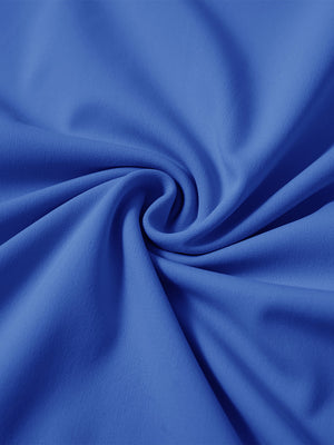 Fabric detail of youth long sleeve hoodied with kangaroo pocket, soft knit texture with klein blue tone