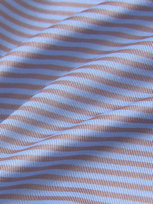Fabric detail of Performance cooling polo - youth with breathable feel in bluishyellow stripe