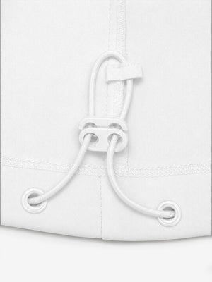 Partial shot of clothing exquisite design details, lightweight upf50+ short sleeve golf vests jacket in white