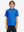 Model front upper body wearing Stylish print boys polo shirts in fresh blue swordfish style
