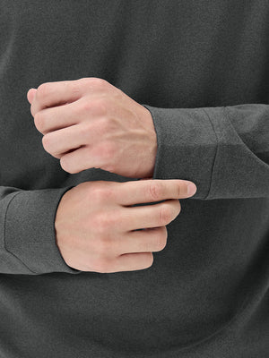 Heather Brushed Rib Knit Crewneck Sweatshirt
