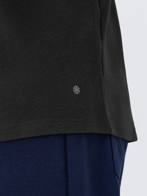 Heather Brushed Rib Knit Crewneck Sweatshirt