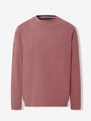 Heather Brushed Rib Knit Crewneck Sweatshirt