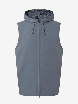 Water Resistant Sleeveless Hooded Jacket With Pockets