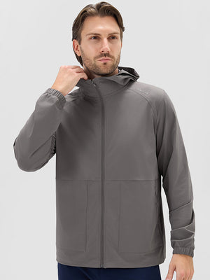 Nylon Blend Water Resistant Windbreaker Jacket