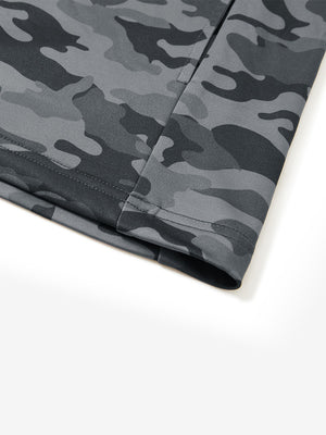 Hem detail of trendy print fleece hoodies, fine finish with subtle dark camouflage touch