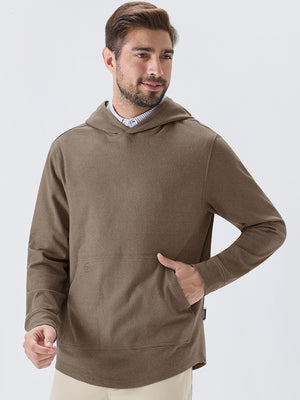 Stretch Ultra-Comfy Heather Brushed Rib Knit Hoodie