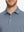 Collar detail of Skin-friendly long sleeve melange polo with soft touch in demin blue heather