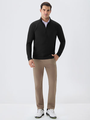 4 Way Stretch Nylon Brushed Quarter Zip Sweatshirts