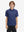 Model front upper body wearing Stylish print boys polo shirts in fresh navy colorful flower style