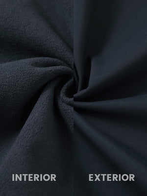 Inside and outside fabric view of the sleeveless softshell fleece outdoor vests with 6 pockets in light khaki