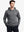 Half-body front shot of model styled in Neutral Grey Heather hoodie with soft fleece texture