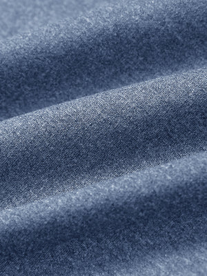 Close-up of saxony blue melange moisture wicking quarter zip pullover fabric texture