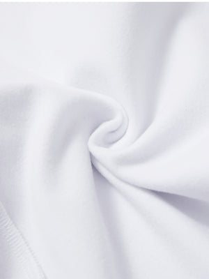 Fabric close-up of white water resistant comfy fleece golf joggers, soft fleece texture with water-resistant finish.